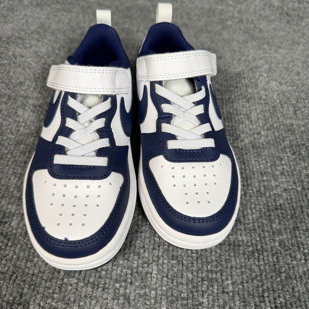 New Nike Boys Size 11 Court Borough Low 2 (PSV) Sneakers White Blue  BQ5451-107 - Picture 2 of 7